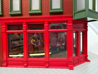 MTH Railking 30-90093 Christmas Store Opposite Corner Building w/Blinking Sign. O SCALE Like New