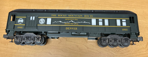 Lionel 6-7205 1982 TCA Convention Car Rocky Mountain Route Denver RPO Passenger Car O Scale No Box