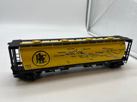 MTH 30-75164 Pittsburgh and Lake Erie PLE 4-Bay Cylindrical Hopper Car O SCALE Used Excellent Damaged Box