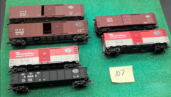 HO Scale Bargain Car Pack 107:  Set of 6 New York Central Freight car pack HO SCALE USED