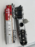 Lionel Postwar 2343P 2343T Santa Fe F-3  Diesel Locomotives set (1 pwd) with screens &  1 original box, 1 wrong box O SCALE Used Damaged Box