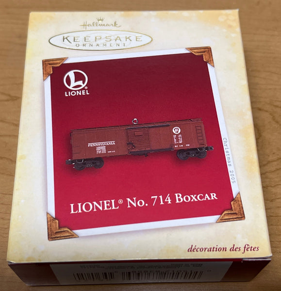 Hallmark 2005 Lionel No 714 Boxcar Ornament  Like New