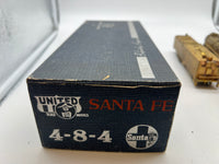 United Scale Models PFM Brass Santa Fe 4-8-4 Locomotive HO SCALE as is  Used Damaged Box