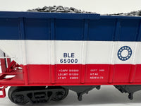 MTH Premier 20-97909 Bessemer & Lake Erie 4-Bay Hopper Car w/Coal Load #1776. O SCALE Used Excellent