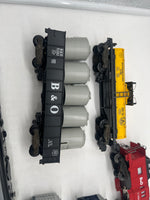 American Flyer Lionel Baltiimore Ohio B&O Freight Set 4-8153 Locomotives & 6 Cars 4-9709, 4-9301, 4-9401, 4-9102, 4-9201, 4-9000 S SCALE Like New