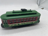 MTH Green Christmas Trolley O SCALE Used Excellent No Box