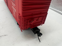 Atlas 7530 ACF 60' S.D. BURLINGTON DECORATED AUTO PARTS BOX CAR 2 rail O SCALE WEATHERED / CUSTOM decorated AS IS Used Damaged Box