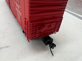 Atlas 7530 ACF 60' S.D. BURLINGTON DECORATED AUTO PARTS BOX CAR 2 rail O SCALE WEATHERED / CUSTOM decorated AS IS Used Damaged Box