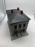 MTH Railking 30-9099 Police Station - Gray & Black  Building **  Sign Modded to Public Library ** O SCALE Used Excellent No Box