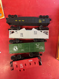 Lionel 4 Car Freight Set Great Northern & Nickel Plate  Exposed to water  AS IS NO BOX