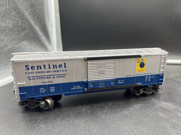 K-Line K-6452 Baltimore & Ohio B&O Sentinel Classic boxcar O SCALE Like New Damaged Box