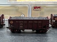 Atlas Set of 3 Norfolk Southern NS Hoppers Weathered   41336, 41335,  & 41334  N SCALE WEATHERED AS IS Used Excellent