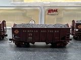 Atlas Set of 3 Norfolk Southern NS Hoppers Weathered   41336, 41335,  & 41334  N SCALE WEATHERED AS IS Used Excellent