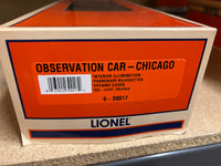 Lionel 6-39017 B&O heavyweight observation passenger  car "Chicago" O SCALE NEW