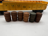 Lionel Postwar 3562-50 ATSF Santa Fe Yellow Barrel Car w 6 Barrels O SCALE Like New No Box