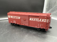 Atlas 0518-4 Western Maryland 40' Sliding Door Boxcar 4252 3 Rail O SCALE Used Excellent Damaged Box AS IS