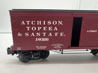 MTH Railking 30-74361 Atchison Topeka & Santa Fe 34' Box Car - 19th Century #18026. O SCALE Like New