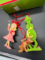 Dept 56 4031514T Grinch Max & Cindy Lou Who Ornament Set  Like New