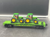 MTH Railking 30-76307 John Deere Flat Car w/(2) 6420 Tractors #642092. O SCALE Used Excellent