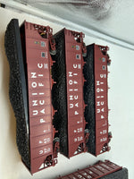 MTH Premier 20-97059 Union Pacific 4-Bay Hopper 6 Car Set O SCALE Used Excellent Damaged Box