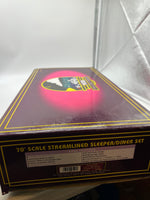 MTH Premier 20-6623 Southern Pacific Daylight  70' Sleeper/Diner 2-Car Set - Slpr-Mount Hood 600, Lake Pepin 156. O SCALE NEW