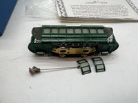 New Jersey Custom Brass NJCB  TO-404 Metropolitan Street Railway Single Truck Trolley closed trolley painted green./ white HO SCALE Like New