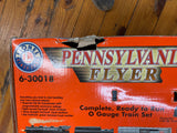 Lionel 6-30018 Pennsylvania Flyer  Set O SCALE (7 stakes are missing from flat car) Used Damaged Box