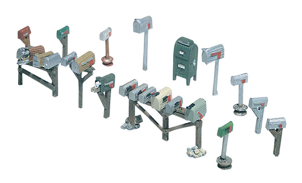 Woodland Scenics WDS D206 WDS206 Assorted Mailboxes HO Scale Kit NEW