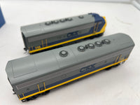 Walthers 910-9939 EMD F7 A-B Set - Standard DC -- CSX Transportation #116, 119 (YN2; gray, blue, yellow) (2 PCS ) HO SCALE Like New