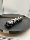 MTH Railking 30-7680 MTH Transport Flat Car - MTH Transport w/(2) 1970 Chevelle (White w/Black Stripe) O SCALE NEW