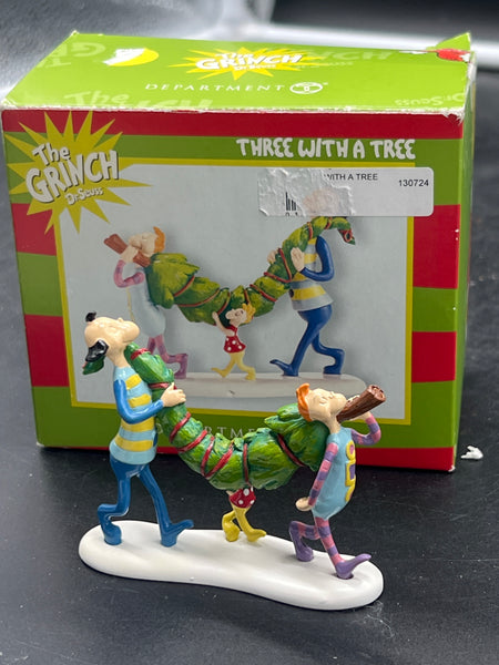 Dept 56 #4032213 Grinch three with a tree Whoville figures #2 Rare limited Like New