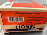 Lionel 6-18433 Mickey and Minnie Christmas handcar O SCALE Like New