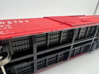 Atlas 7530 ACF 60' S.D. BURLINGTON DECORATED AUTO PARTS BOX CAR 2 rail O SCALE WEATHERED / CUSTOM decorated AS IS Used Damaged Box