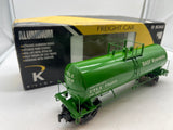 K-Line k6332-8011  BASF Wyandotte Classic Caustic Soda Aluminum Tank Car O SCALE Like New