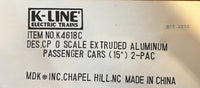 K-Line k-4618c Candian Pacific CP Aluminum Pass Cars 15" 2-Pack Streamlighted O SCALE Like New