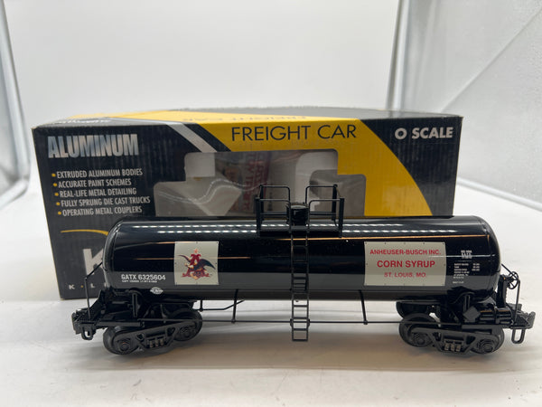 K-Line k6341-5603 Anheuser Busch Corn Syrup Aluminum Tank Car O SCALE Like New