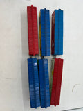 SET OF 6 US STATES/ PATRIOTIC CARS WITH LATCH COUPLERS HO SCALE Used Excellent NO BOX AS IS