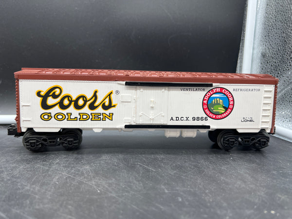 Lionel 6-9866 Coors billboard beer reefer car  0-27 O/27 O SCALE Like New Damaged Box