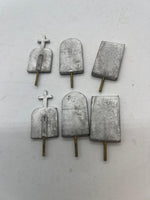 Set of 6 Gravestones Metal Detailed G SCALE Like New No Box