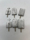 Set of 6 Gravestones Metal Detailed G SCALE Like New No Box
