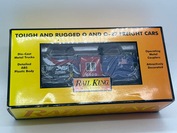 MTH Railking 30-20362A NORFOLK SOUTHERN (VETERANS) BAY WINDOW CABOOSE O SCALE NEW