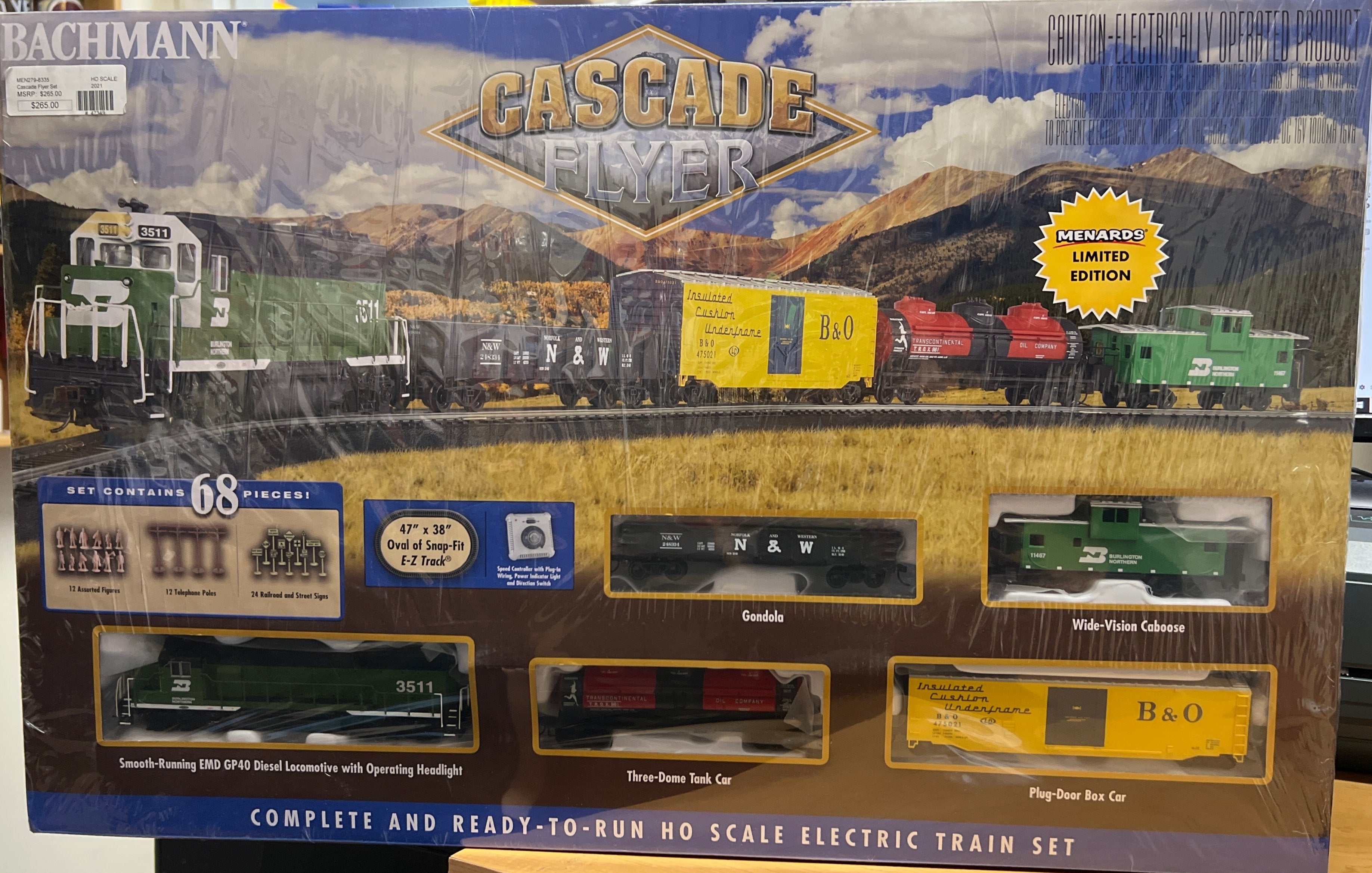 Bachmann 00768 279-8335 Menards Exclusive Cascade Flyer Burlington Nor