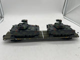MTH Premier 20-95426 U.S. Army O Scale Premier 60' Flat Car w/(2) Bradley Fighting Vehicles Like New
