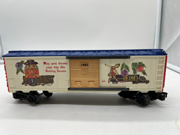 K-Line k-6474 1992 Christmas boxcar O SCALE Like New