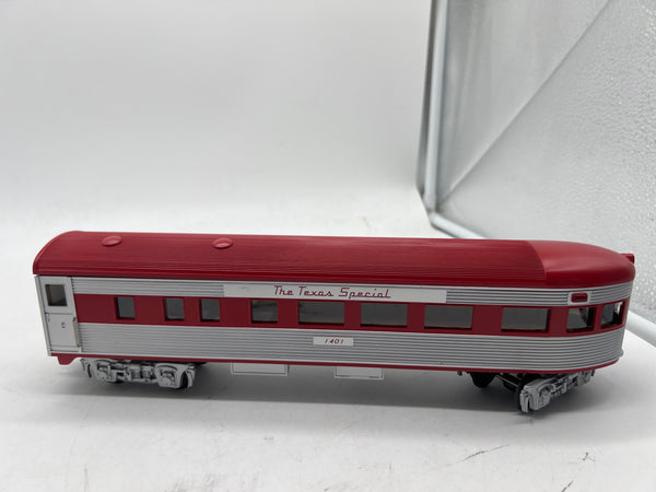 MTH Railking 30-4114C TEXAS SPECIAL STREAMLINED OBSERVATION CAR O SCALE Used Excellent Damaged Box