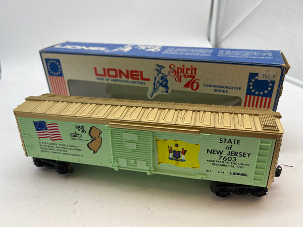 Lionel 6-7603 Spirit of 76 State of New Jersey box car O scale Like New