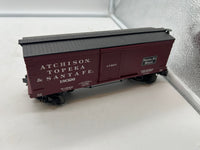 MTH Railking 30-74361 Atchison Topeka & Santa Fe 34' Box Car - 19th Century #18026. O SCALE Like New