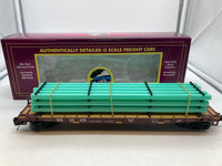 MTH Premier 20-98940 Norfolk Southern NS Flat Car w/Pipe Load O SCALE Like New