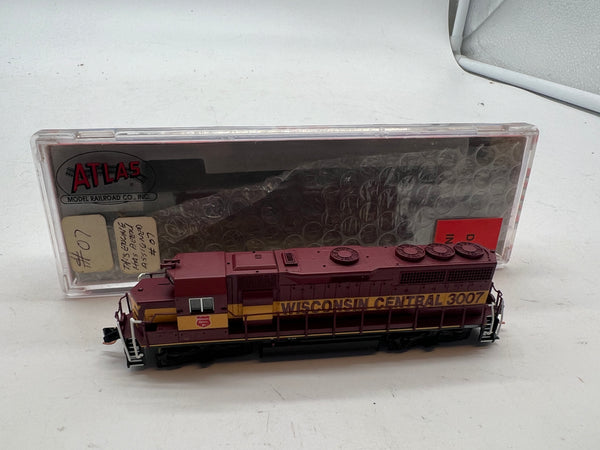 Atlas 48579  WISCONSIN CENTRAL GP-40 #3007 DIESEL LOCOMOTIVE DCC N SCALE Used Excellent