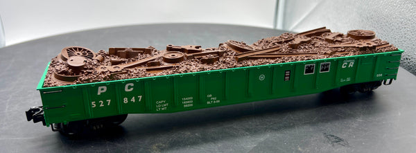 K-Line k652-1411 Conrail Penn central PC Gondola with scrap load  O SCALE Like New